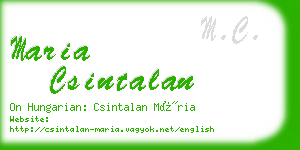 maria csintalan business card